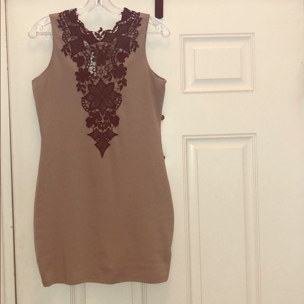 Taupe/ tan dress can also be worn as a shirt